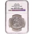 Certified Seated Liberty Dollar 1871 AU details NGC