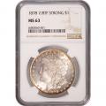 Certified Morgan Silver Dollar 1878 7/8TF Strong MS63 NGC toning