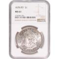 Certified Morgan Silver Dollar 1878 8TF MS61 NGC