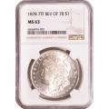 Certified Morgan Dollar 1878 7TF Rev of 78 MS63 NGC