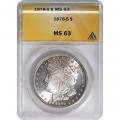 Certified Morgan Silver Dollar 1878-S MS63 ANACS