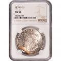 Certified Morgan Silver Dollar 1878-S MS63 NGC toned 