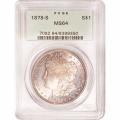 Certified Morgan Silver Dollar 1878-S MS64 PCGS Toned