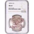 Certified Morgan Silver Dollar 1878-S MS64 NGC Toning