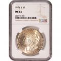 Certified Morgan Silver Dollar 1878-S MS64 NGC toned
