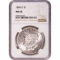 Certified Morgan Dollar 1880-O MS60 NGC toning spots