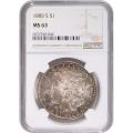 Certified Morgan Silver Dollar 1880-S MS63 NGC toning (C)