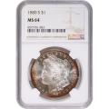 Certified Morgan Silver Dollar 1880-S MS64 NGC Toning (A)