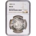 Certified Morgan Silver Dollar 1880-S MS64 NGC Toning (B)