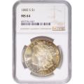 Certified Morgan Silver Dollar 1880-S MS64 NGC Toning (F)