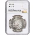 Certified Morgan Silver Dollar 1880-S MS64PL NGC toned reverse (A)