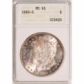 Certified Morgan Silver Dollar 1880-S MS65 ANACS (A)