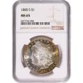 Certified Morgan Silver Dollar 1880-S MS65 NGC golden toning