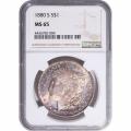 Certified Morgan Silver Dollar 1880-S MS65 NGC toning