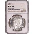Certified Morgan Silver Dollar 1880-S MS67PL NGC