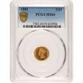 Certified $1 Gold Liberty 1881 MS64 PCGS