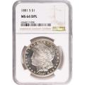 Certified Morgan Silver Dollar 1881-S MS64DPL NGC (A)