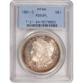 Certified Morgan Silver Dollar 1881-S MS64PL PCGS Toned