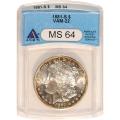 Certified Morgan Silver Dollar 1881-S VAM-22 MS64 ANACS