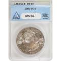 Certified Morgan Silver Dollar 1883-CC MS65 ANACS toned