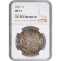 Certified Morgan Silver Dollar 1883 MS63 NGC toning