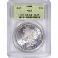 Certified Morgan Silver Dollar 1883 MS64 PCGS