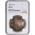 Certified Morgan Silver Dollar 1883-O MS64 NGC Toning (A)