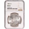 Certified Morgan Silver Dollar 1884 MS65 NGC