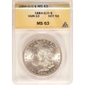 Certified Morgan Silver Dollar 1884-O/O VAM-10 Hot 50 MS63 ANACS