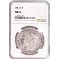 Certified Morgan Silver Dollar 1884-S AU53 NGC