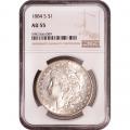 Certified Morgan Silver Dollar 1884-S AU55 NGC