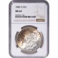 Certified Morgan Silver Dollar 1885-O MS64 NGC toning (106)