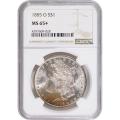 Certified Morgan Silver Dollar 1885-O MS65+ NGC Toning