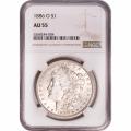 Certified Morgan Silver Dollar 1886-O AU55 NGC