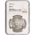 Certified Morgan Silver Dollar 1886-S MS62 NGC