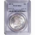 Certified Morgan Silver Dollar 1887-O MS62 PCGS