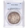 Certified Morgan Silver Dollar 1887-S MS64 PCGS toned