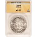 Certified Morgan Silver Dollar 1887 VAM-11 MS63 ANACS