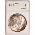 Certified Morgan Silver Dollar 1890-O MS63 ANACS