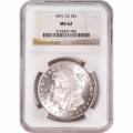 Certified Morgan Silver Dollar 1891-CC MS62 NGC