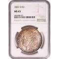 Certified Morgan Silver Dollar 1891-O MS63 NGC Toned