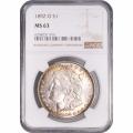 Certified Morgan Silver Dollar 1892-O MS63 NGC toned