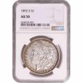Certified Morgan Silver Dollar 1892-S AU50 NGC