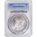 Certified Morgan Silver Dollar 1896 MS62PL PCGS