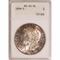 Certified Morgan Silver Dollar 1899-S MS63PL ANACS