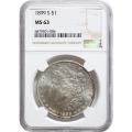 Certified Morgan Silver Dollar 1899-S MS63 NGC (B)