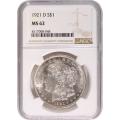 Certified Morgan Silver Dollar 1921-D MS62 NGC