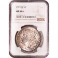 Certified Morgan Silver Dollar 1921-D MS66+ NGC toned