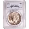 Certified Peace Dollar 1921 High Relief MS64 PCGS
