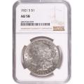 Certified Morgan Silver Dollar 1921-S AU58 NGC